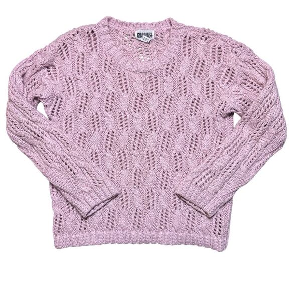 Croquet Club Sweaters - Vintage Ballet Pink Knit Sweater Grandmacore Cottagecore Feminine Size Large